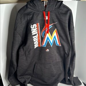 Majestic Miami Marlins Black Hoodie